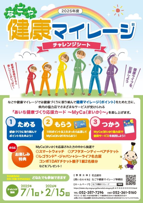 「なごや健康マイレージ」のチャレンジシート