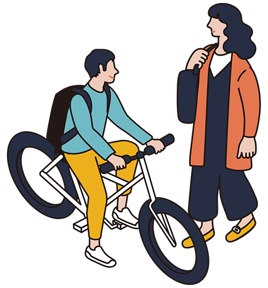 大学へ通学イラスト