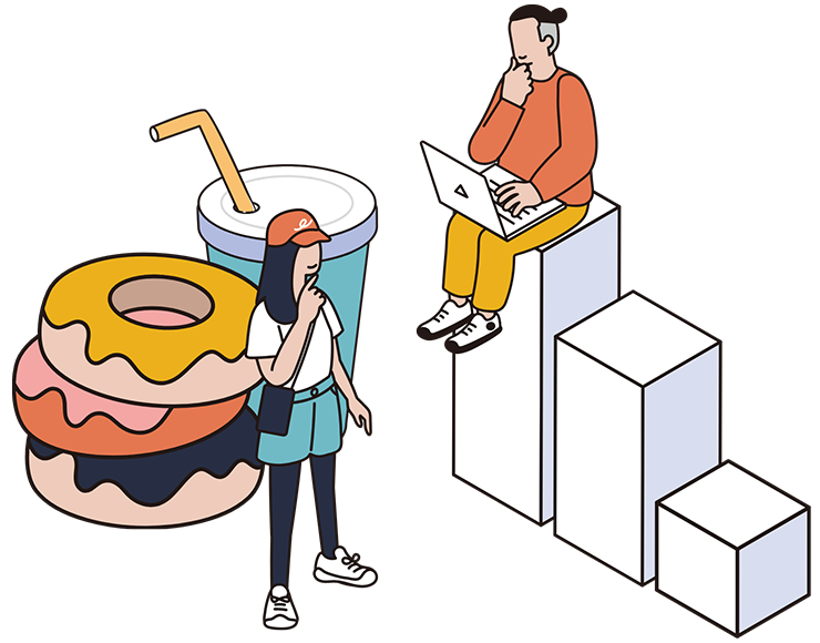 大学での1日イラスト